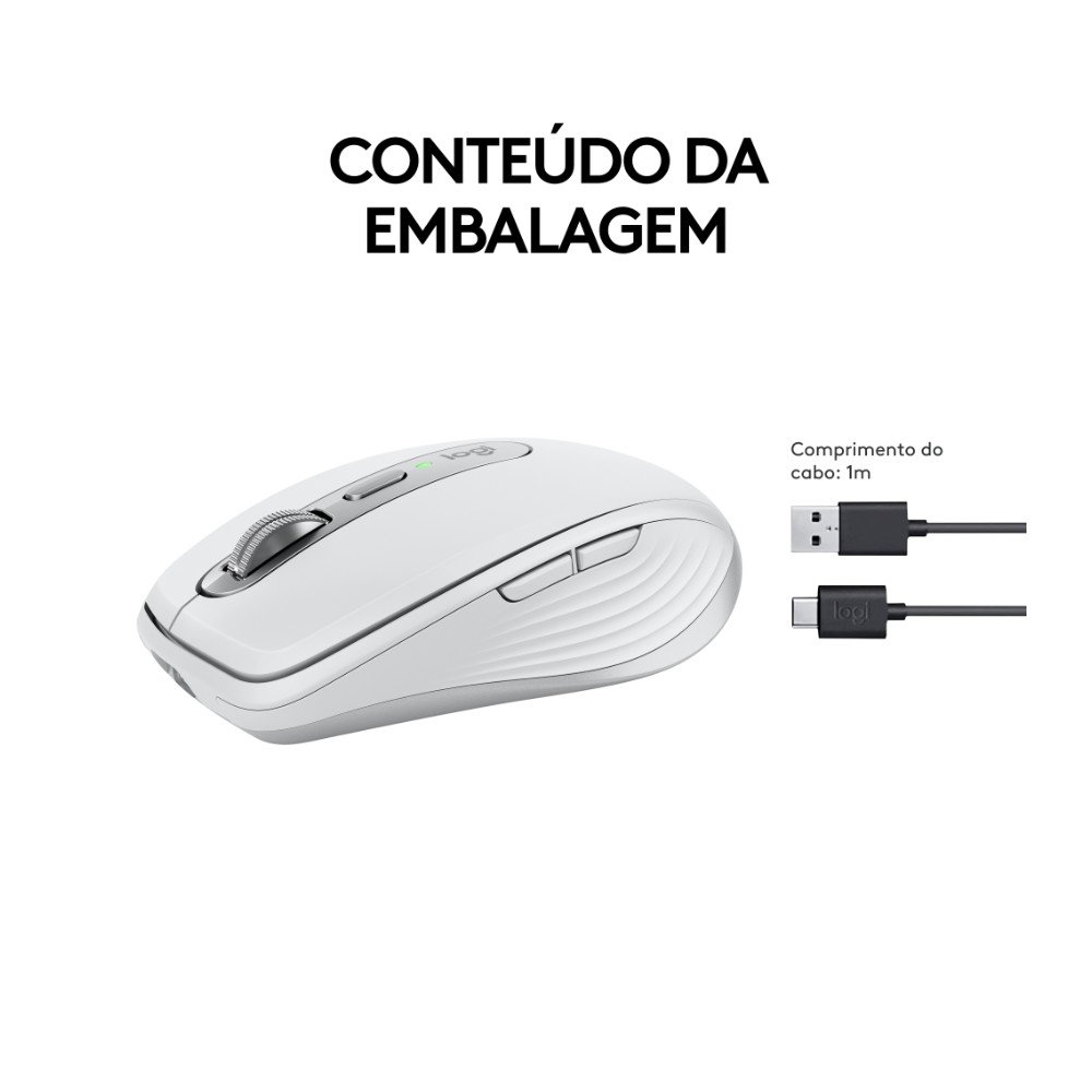 Mouse Sem Fio ( Balão.info) MX Anywhere 3S, Bluetooth, Clique Silencioso, Recarregável, Cinza Claro - 910-( Balão.info - foto 9