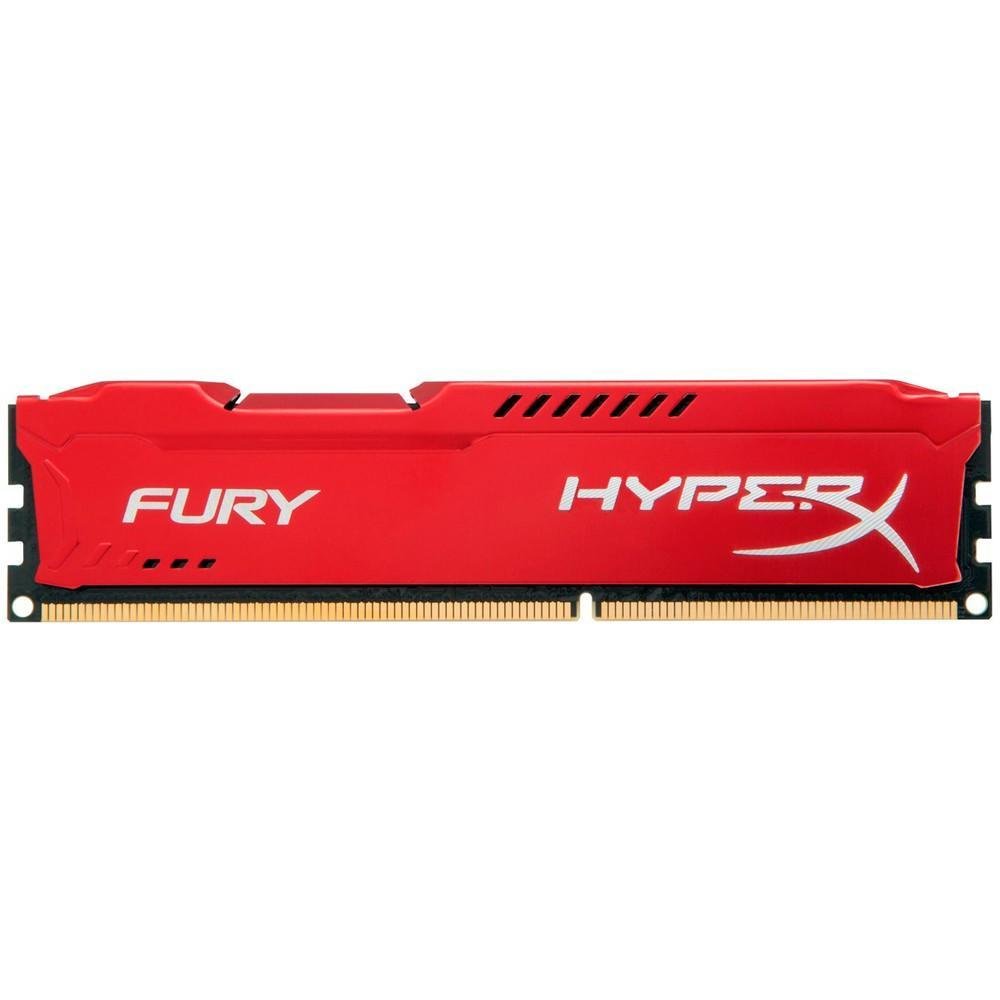 Memória RAM HyperX Fury, 4GB, 1600MHz, DDR3, CL10, Vermelho - HX316C10FR/4 Memória RAM HyperX Fury, 4GB, 1600MHz, DDR3, CL10, Vermelho - HX316C10FR/4