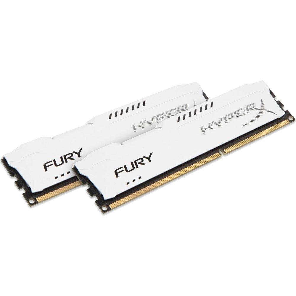 Memória Kingston HyperX FURY 8GB (2x4GB) 1600Mhz DDR3 CL10 White Series - HX316C10FWK2/8 Memória Kingston HyperX FURY 8GB (2x4GB) 1600Mhz DDR3 CL10 White Series - HX316C10FWK2/8