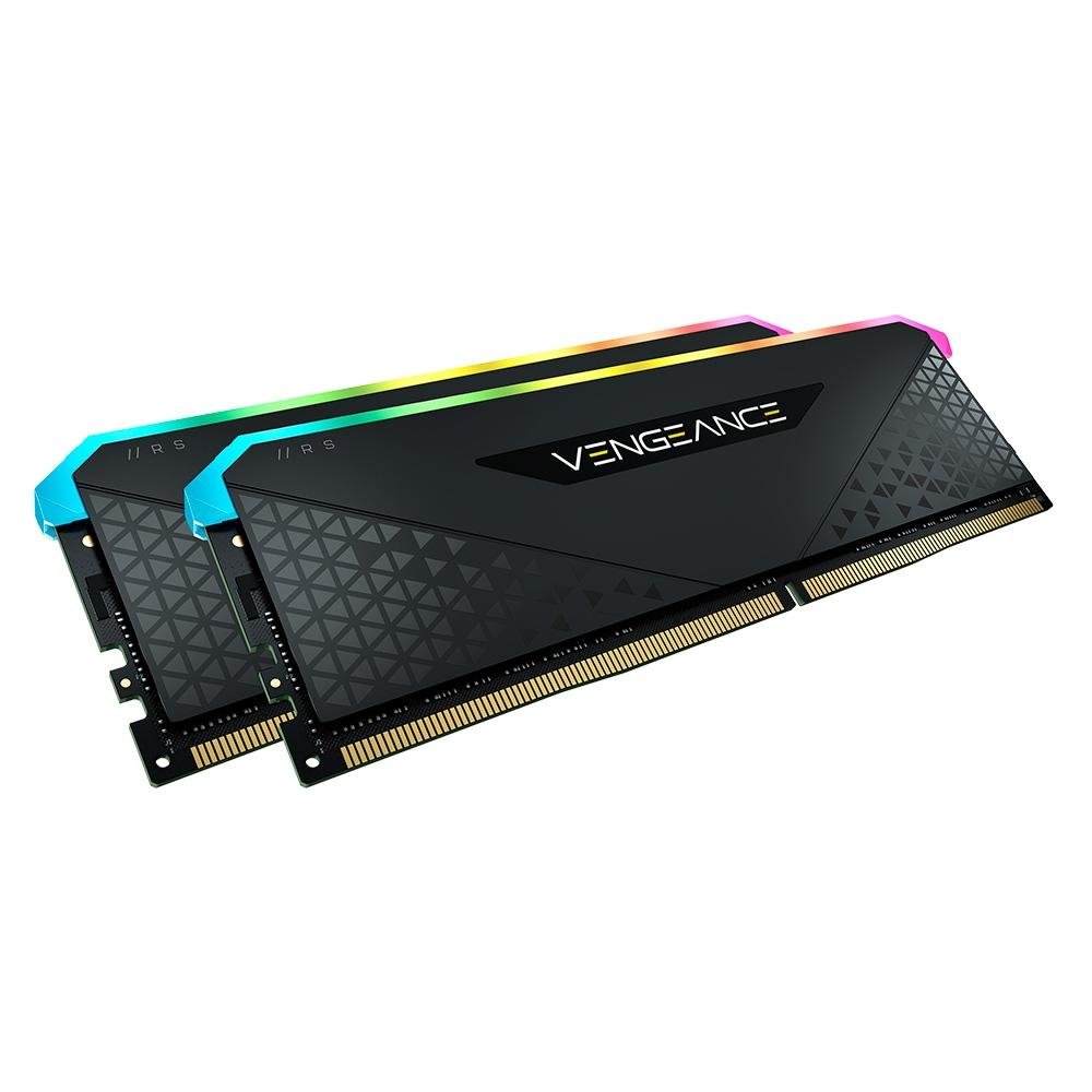 Memória RAM Corsair Vengeance RGB RS, 16GB (2x8GB), 3600MHz, DDR4, CL18, Preto - CMG16GX4M2D3600C18 Memória RAM Corsair Vengeance RGB RS, 16GB (2x8GB), 3600MHz, DDR4, CL18, Preto - CMG16GX4M2D3600C18