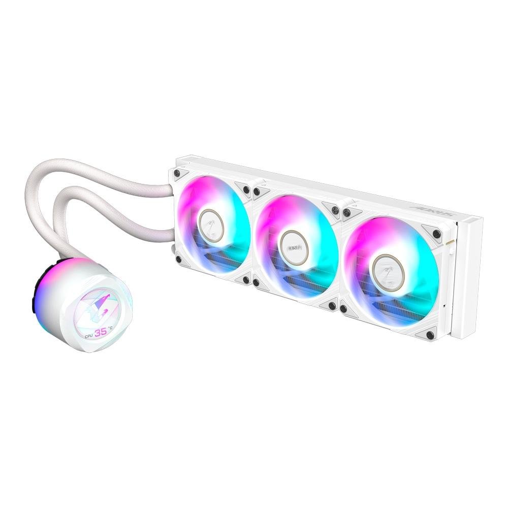 Water Cooler Gigabyte Aorus 360 ICE, RGB, 360mm, AMD/Intel, com Display LCD, Branco - GP-AORUS WATERFORCE X II 360 ICE 4