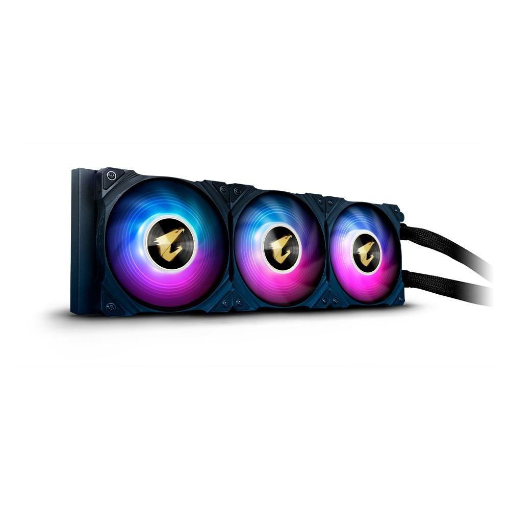 Water Cooler Gigabyte Aorus 360, RGB, 360mm, AMD/Intel, com Display LCD, Preto - GP-AORUS WATERFORCE X II 360 - view 2