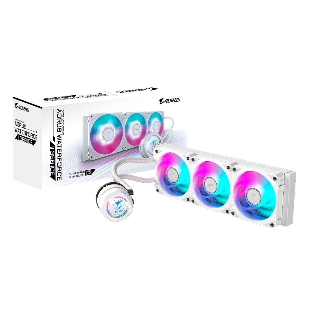 Water Cooler Gigabyte Aorus 360 ICE, RGB, 360mm, AMD/Intel, Branco - GP-AORUS WATERFORCE II 360 ICE 9