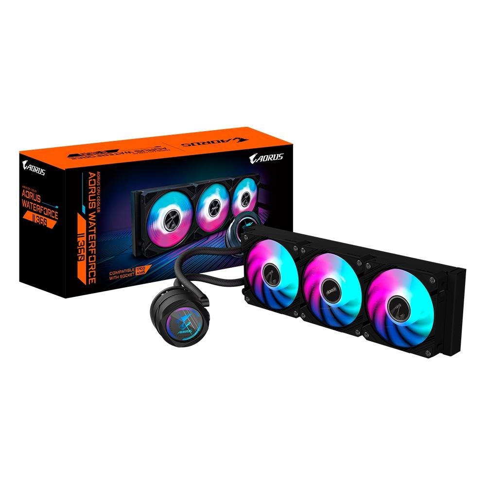 Imagem 5 de 5 do produto Water Cooler Gigabyte Aorus 360, RGB, 360mm, AMD/Intel, Preto - GP-AORUS WATERFORCE II 360