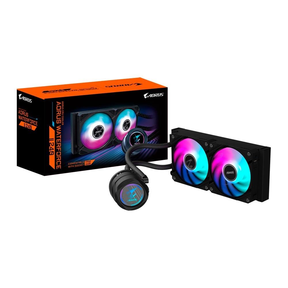 Water Cooler Gigabyte Aorus 240, RGB, 240mm, AMD/Intel, Preto - GP-AORUS WATERFORCE II 240 Water Cooler Gigabyte Aorus 240, RGB, 240mm, AMD/Intel, Preto - GP-AORUS WATERFORCE II 240
