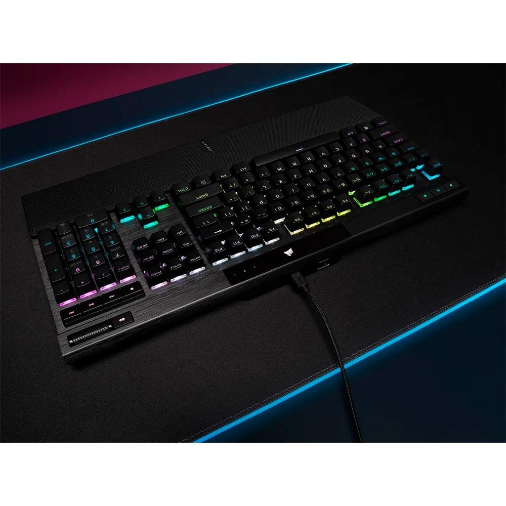 Teclado Mecânico Gamer Corsair K70 RGB Pro, Cherry MX Red, Anti-Ghosting, US Preto - CH-9109410-NA - view 4