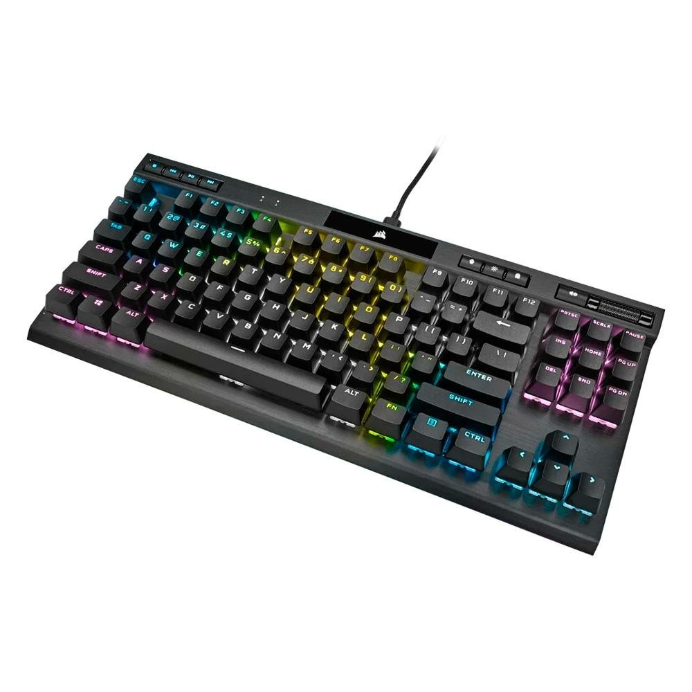 Teclado Mecânico Gamer Corsair K70 RGB, TKL Champion Series, Corsair OPX, Preto PBT Keycaps, Anti-Ghosting, US - CH-911901A-NA Teclado Mecânico Gamer Corsair K70 RGB, TKL Champion Series, Corsair OPX, Preto PBT Keycaps, Anti-Ghosting, US - CH-911901A-NA