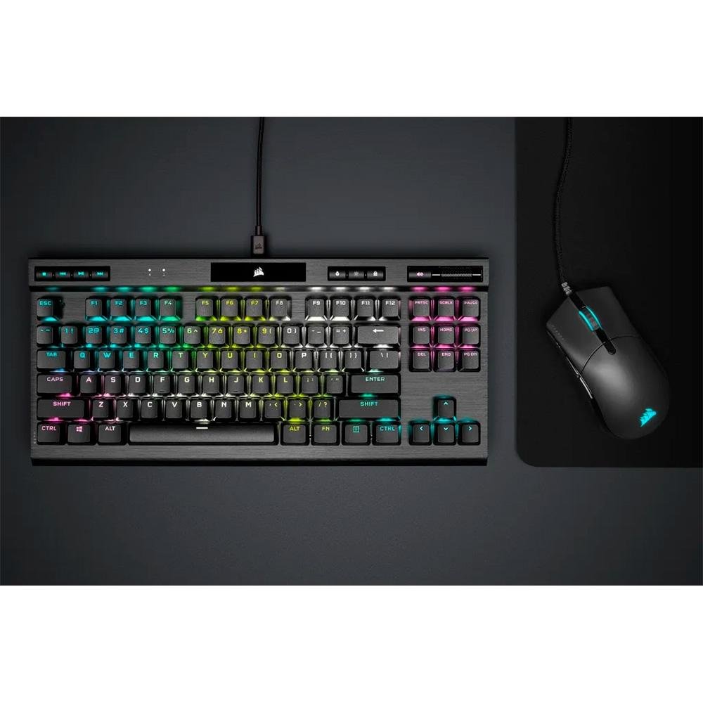 Teclado Mecânico Gamer Corsair K70 RGB, TKL Champion Series, Corsair OPX, Preto PBT Keycaps, Anti-Ghosting, US - CH-911901A-NA - view 10