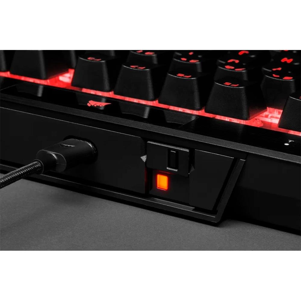 Teclado Mecânico Gamer Corsair K70 RGB, TKL Champion Series, Corsair OPX, Preto PBT Keycaps, Anti-Ghosting, US - CH-911901A-NA Teclado Mecânico Gamer Corsair K70 RGB, TKL Champion Series, Corsair OPX, Preto PBT Keycaps, Anti-Ghosting, US - CH-911901A-NA