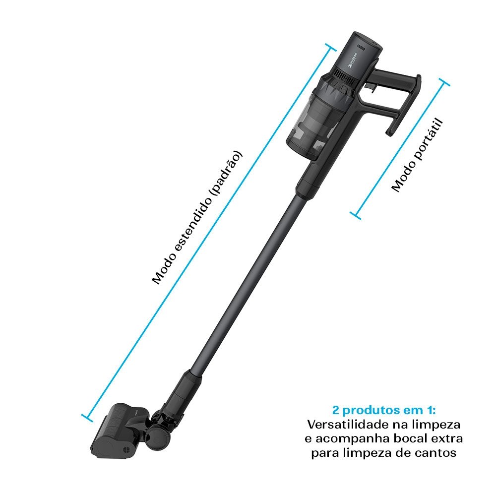 Aspirador de Pó Vertical Sem Fio Balão.info Smart Lite, 2 em 1, 500W, Bivolt, 500ml, Preto - KSAV200PT - view 3