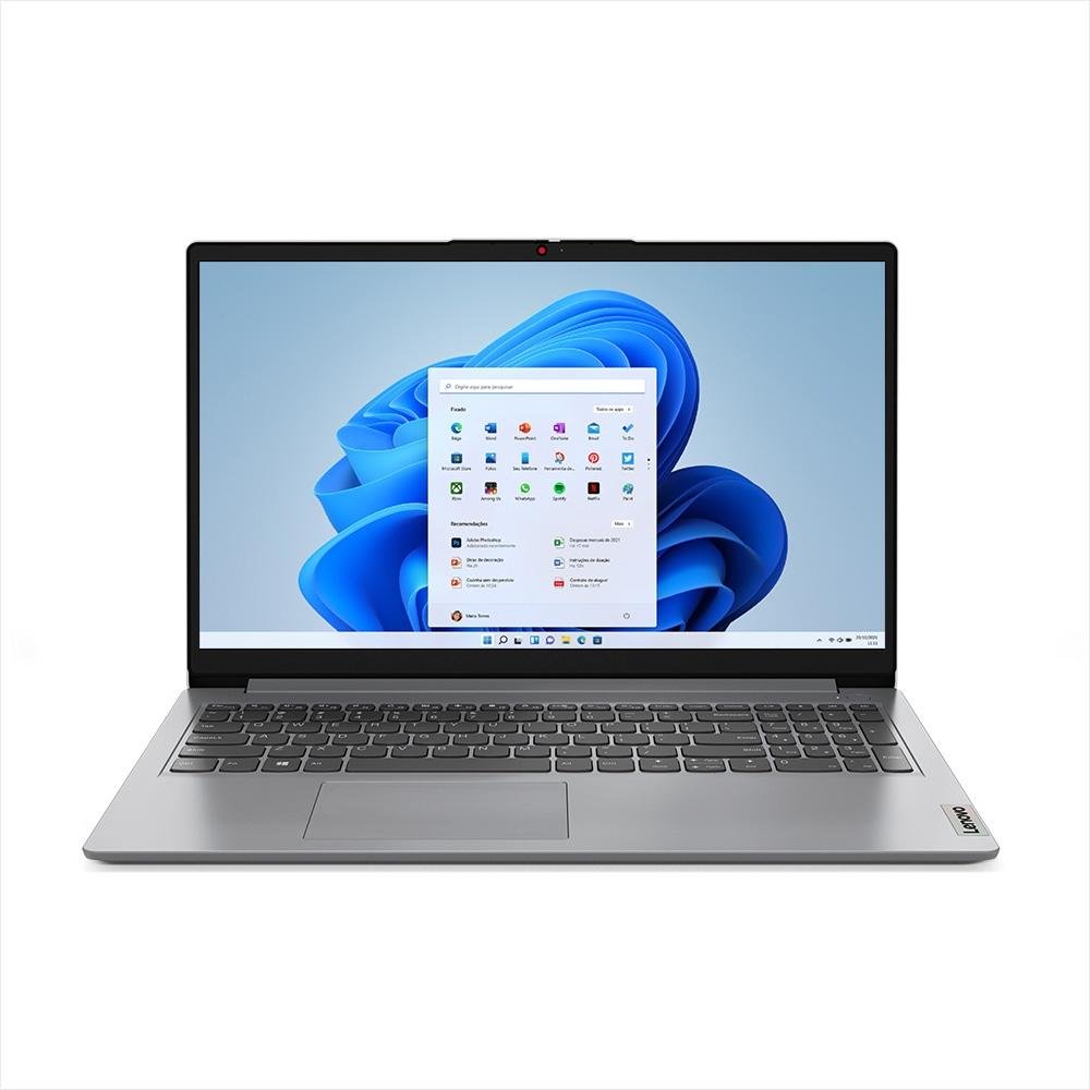 Notebook Lenovo IdeaPad 1i Intel Core i7-1255U, 12GB RAM, SSD 512GB, Intel Iris Xe, 15.6", Windows 11, Cinza - 82VY000PBR Notebook Lenovo IdeaPad 1i Intel Core i7-1255U, 12GB RAM, SSD 512GB, Intel Iris Xe, 15.6", Windows 11, Cinza - 82VY000PBR