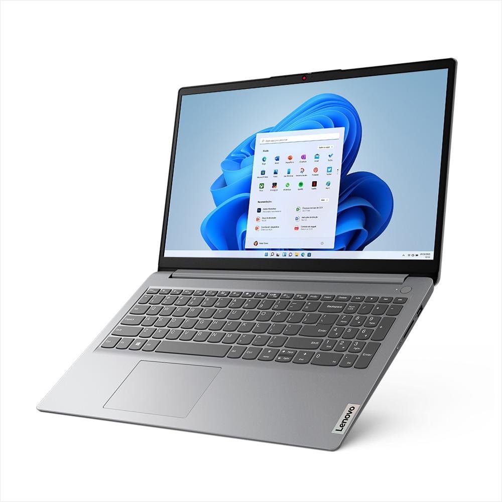 Notebook Lenovo IdeaPad 1i Intel Core i7-1255U, 12GB RAM, SSD 512GB, Intel Iris Xe, 15.6", Windows 11, Cinza - 82VY000PBR Notebook Lenovo IdeaPad 1i Intel Core i7-1255U, 12GB RAM, SSD 512GB, Intel Iris Xe, 15.6", Windows 11, Cinza - 82VY000PBR