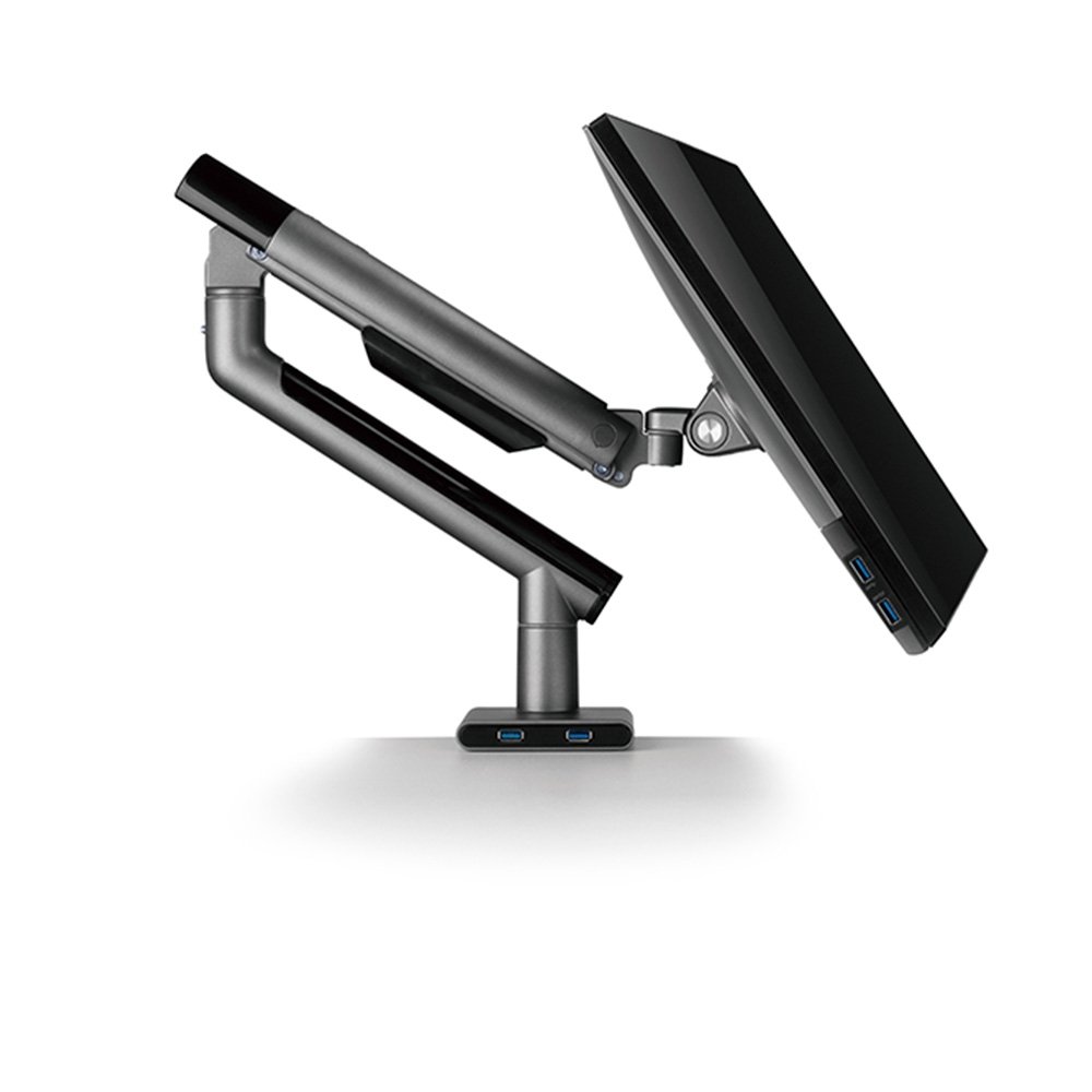 Imagem 4 de 17 do produto Suporte para Monitor Premium Octoo com Pistão a Gás e Ajuste de Altura, até 32", Grafite - 9841