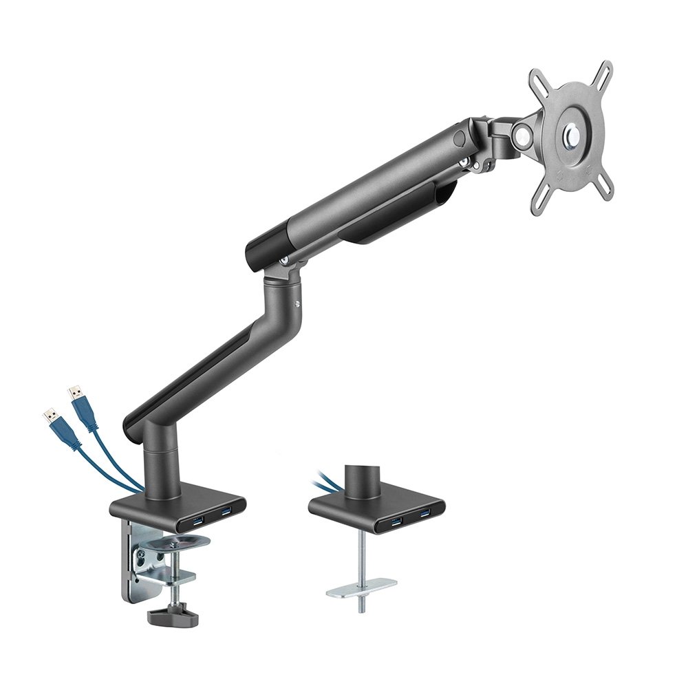 Imagem 9 de 17 do produto Suporte para Monitor Premium Octoo com Pistão a Gás e Ajuste de Altura, até 32", Grafite - 9841