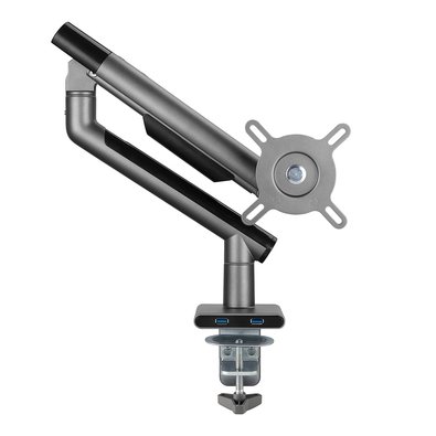 Suporte para Monitor Premium Octoo com Pistão a Gás e Ajuste de Altura, até 32", Grafite - 9841