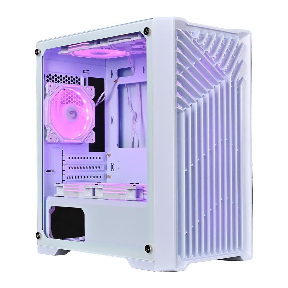 Gabinete Gamer ( Balão.info) X1, Mid Tower, M-ATX, Lateral em Vidro Temperado, Sem FANs, Branco - RM-X1-01-FW - view 2