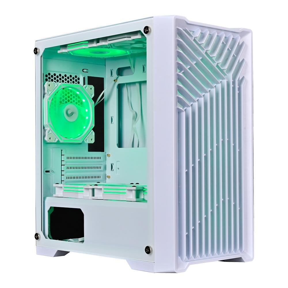 Gabinete Gamer ( Balão.info) X1, Mid Tower, M-ATX, Lateral em Vidro Temperado, Sem FANs, Branco - RM-X1-01-FW - view 3