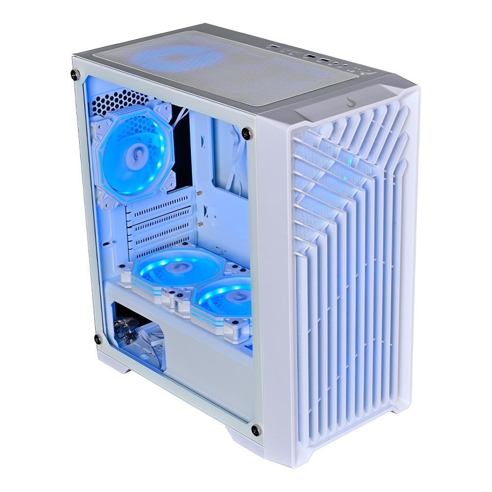 Gabinete Gamer ( Balão.info) X1, Mid Tower, M-ATX, Lateral em Vidro Temperado, Sem FANs, Branco - RM-X1-01-FW - view 4