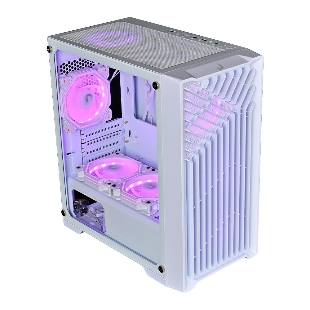 Imagem 6 de 11 do produto Gabinete Gamer Rise Mode X1, Mid Tower, M-ATX, Lateral em Vidro Temperado, Sem FANs, Branco - RM-X1-01-FW