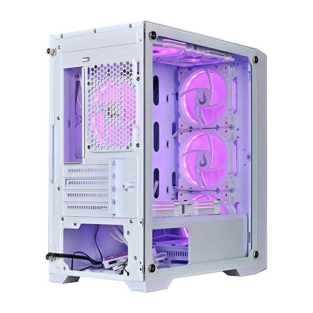 Imagem 9 de 11 do produto Gabinete Gamer Rise Mode X1, Mid Tower, M-ATX, Lateral em Vidro Temperado, Sem FANs, Branco - RM-X1-01-FW