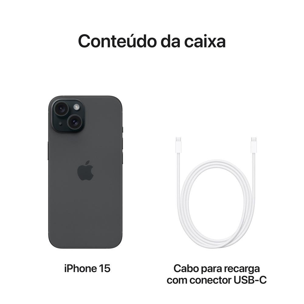 Imagem 9 de 10 do produto iPhone 15 Apple 128GB, Câmera Dupla de 48MP, Tela 6.1", Preto
