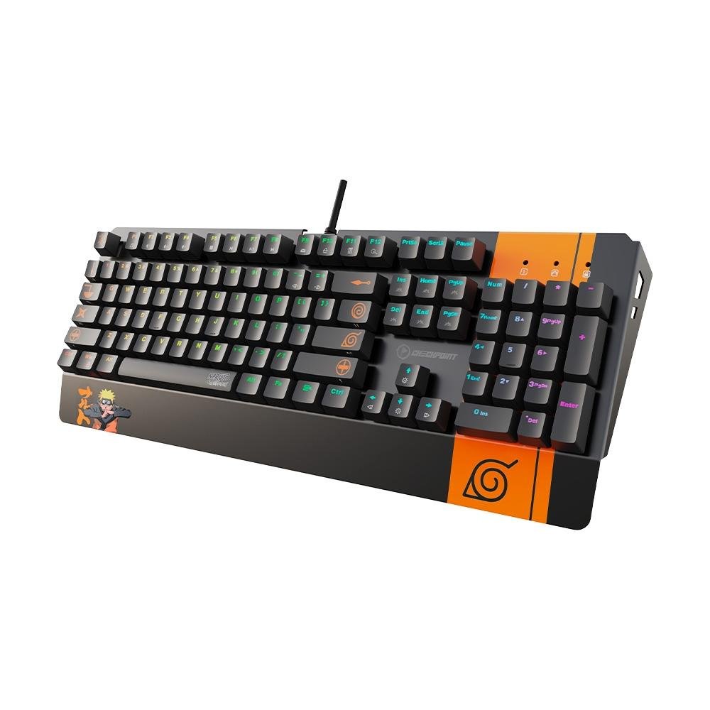 Teclado Mecânico Gamer Checkpoint KX-500, RGB, Switch Red, Anti-Ghosting, Leaf Ninja Full Naruto, Preto e Laranja - NA-KB-1001 - view 2