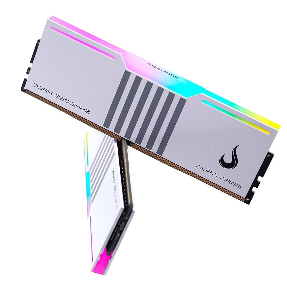 Memória RAM Gamer Rise Mode Aura, ARGB, 8GB, 3200MHz, DDR4, CL19, Branco - RM-D4AW-8G-3200ARGB - view 4