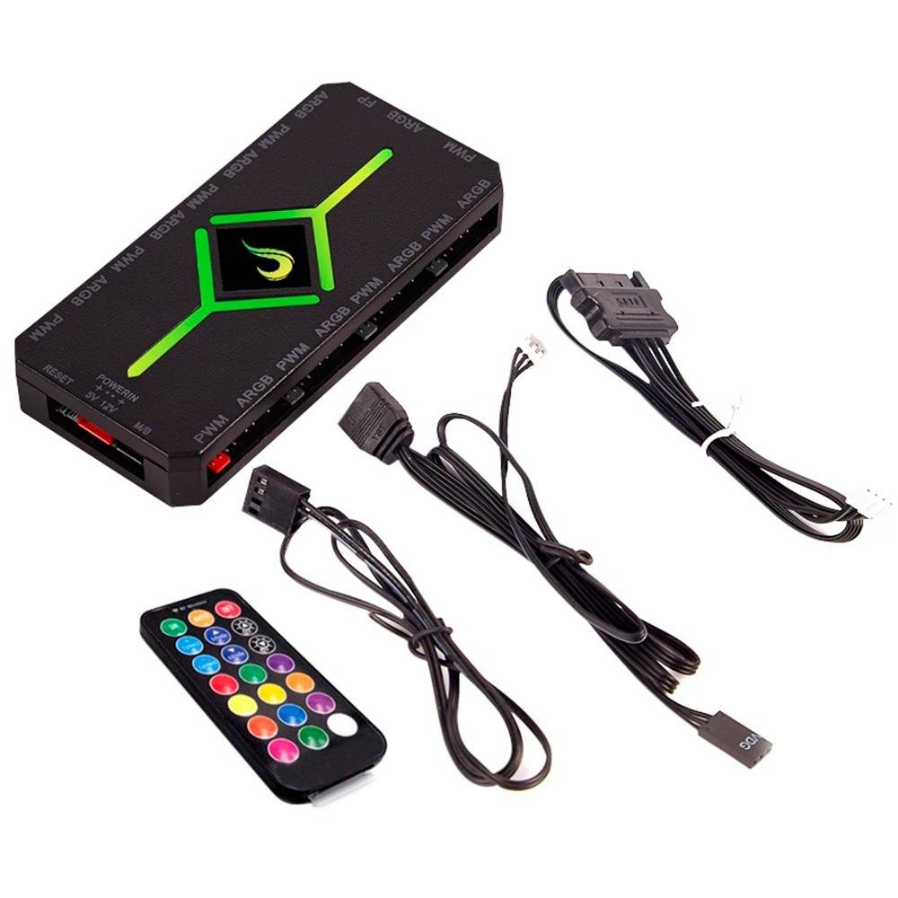 Controladora Gamer Para Cooler Rise Mode PWM e ARGB Hub - RM-COPW-ARGB Controladora Gamer Para Cooler Rise Mode PWM e ARGB Hub - RM-COPW-ARGB