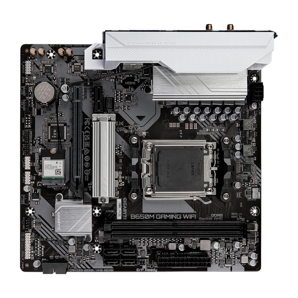 Placa-Mãe Gigabyte B650M Gaming Rev.1.0, AMD AM5, mATX, DDR5, RGB, WiFi, Preto - B650M GAMING WIFI Placa-Mãe Gigabyte B650M Gaming Rev.1.0, AMD AM5, mATX, DDR5, RGB, WiFi, Preto - B650M GAMING WIFI