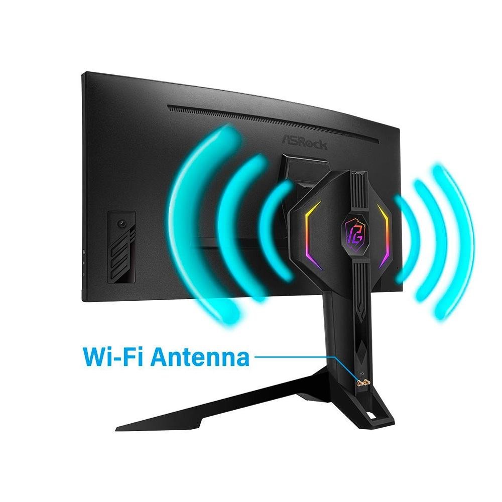 Monitor Gamer Curvo AsRock 34", 165Hz, WQHD, 1ms, DisplayPort e HDMI, HDR, FreeSync, 115% sRGB - PG34WQ15R3A Monitor Gamer Curvo AsRock 34", 165Hz, WQHD, 1ms, DisplayPort e HDMI, HDR, FreeSync, 115% sRGB - PG34WQ15R3A