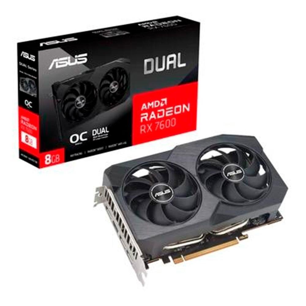 Placa de Vídeo RX7600 ASUS Dual Radeon | KaBuM!