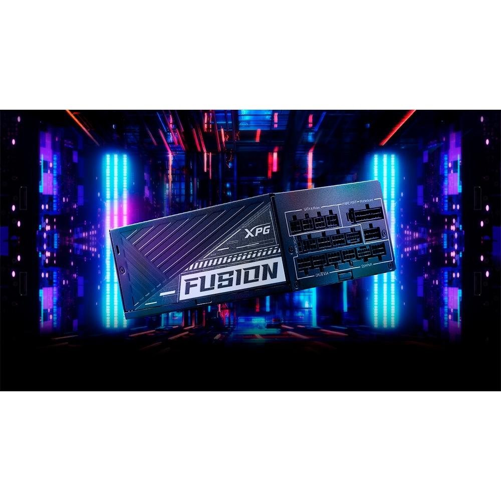 Imagem 8 de 8 do produto Fonte XPG Fusion 1600T-BKCBR, 1600W, 80 Plus Titanium, Modular, PFC Ativo, Preto - 75261087