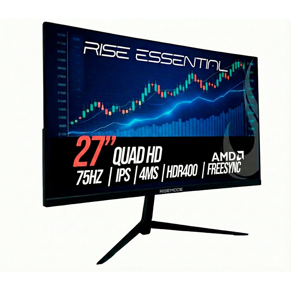 Monitor Gamer Rise Mode Essential 27", QHD, 4ms, IPS, FreeSync, HDR 400, FreeSync, HDMI e DisplayPort, sRGB 99%, Preto - RM-MOG-27F752K-B Monitor Gamer Rise Mode Essential 27", QHD, 4ms, IPS, FreeSync, HDR 400, FreeSync, HDMI e DisplayPort, sRGB 99%, Preto - RM-MOG-27F752K-B