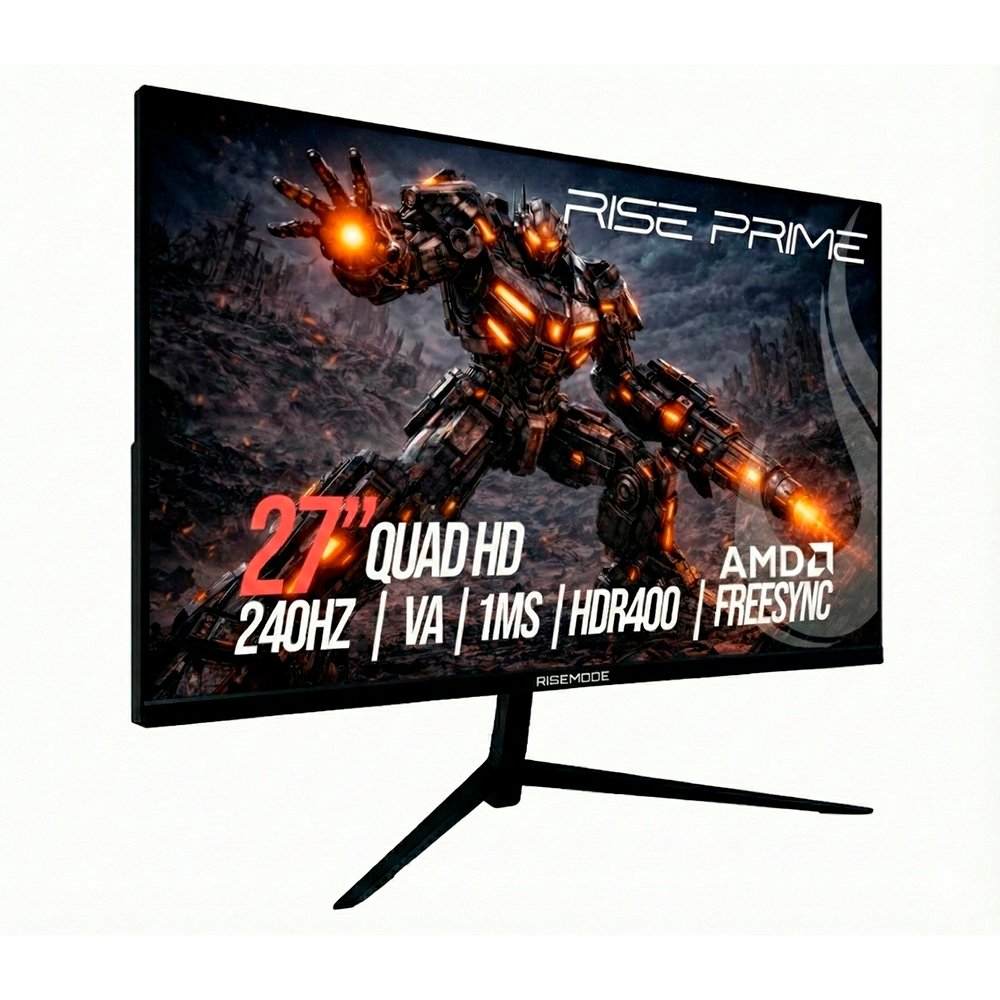 "Monitor Gamer Curvo Rise Mode Prime 27"", QHD, 240Hz, 1ms, VA, FreeSync, HDR 400, HDMI e DisplayPort, Preto - RM-MOG-27C2402K-B" - view 2