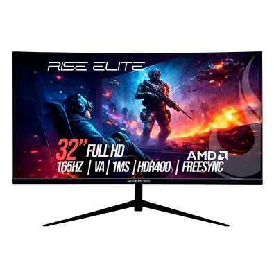 Monitor Gamer Curvo Rise Mode Elite 32", FHD, 165Hz, VA, FreeSync, HDR 400...