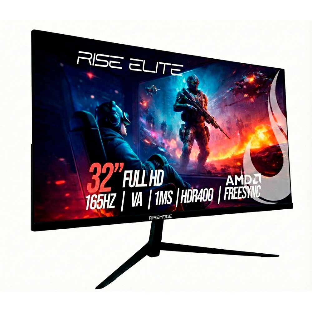 Monitor Gamer Curvo Rise Mode Elite 32, FHD, 165Hz, VA, FreeSync, HDR 400, DisplayPort e HDMI, sRGB 99%, Preto - RM-MOG-32C165FH-B - view 2