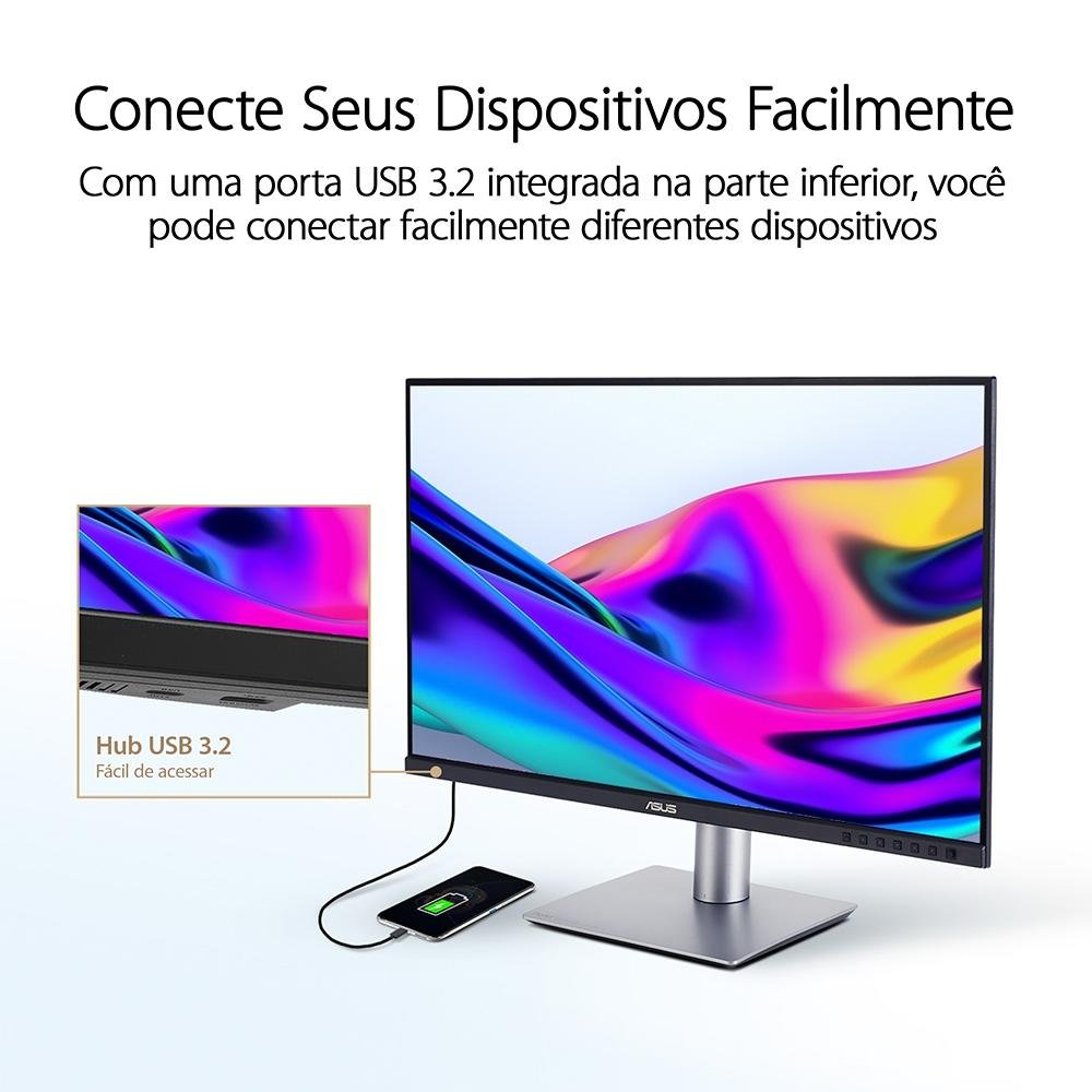 Monitor Profissional ASUS ProArt 32, 4K, IPS, HDR, USB-C, Altura Ajustável, Som Integrado - PA329CRV - view 6