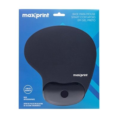 Mousepad Maxprint, 23x19.5cm, com Apoio em Gel Smart, Preto - 60000097