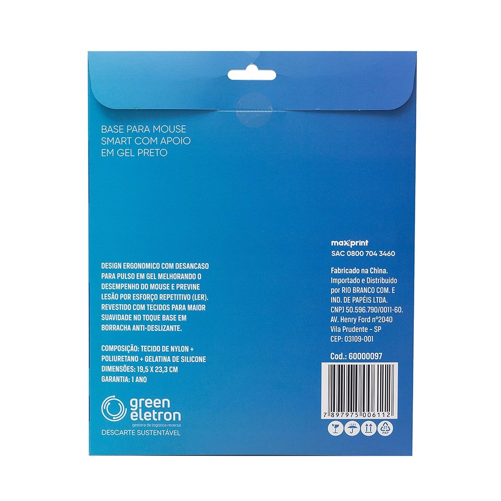 Mousepad Maxprint, 23x19.5cm, com Apoio em Gel Smart, Preto - 60000097 - view 5
