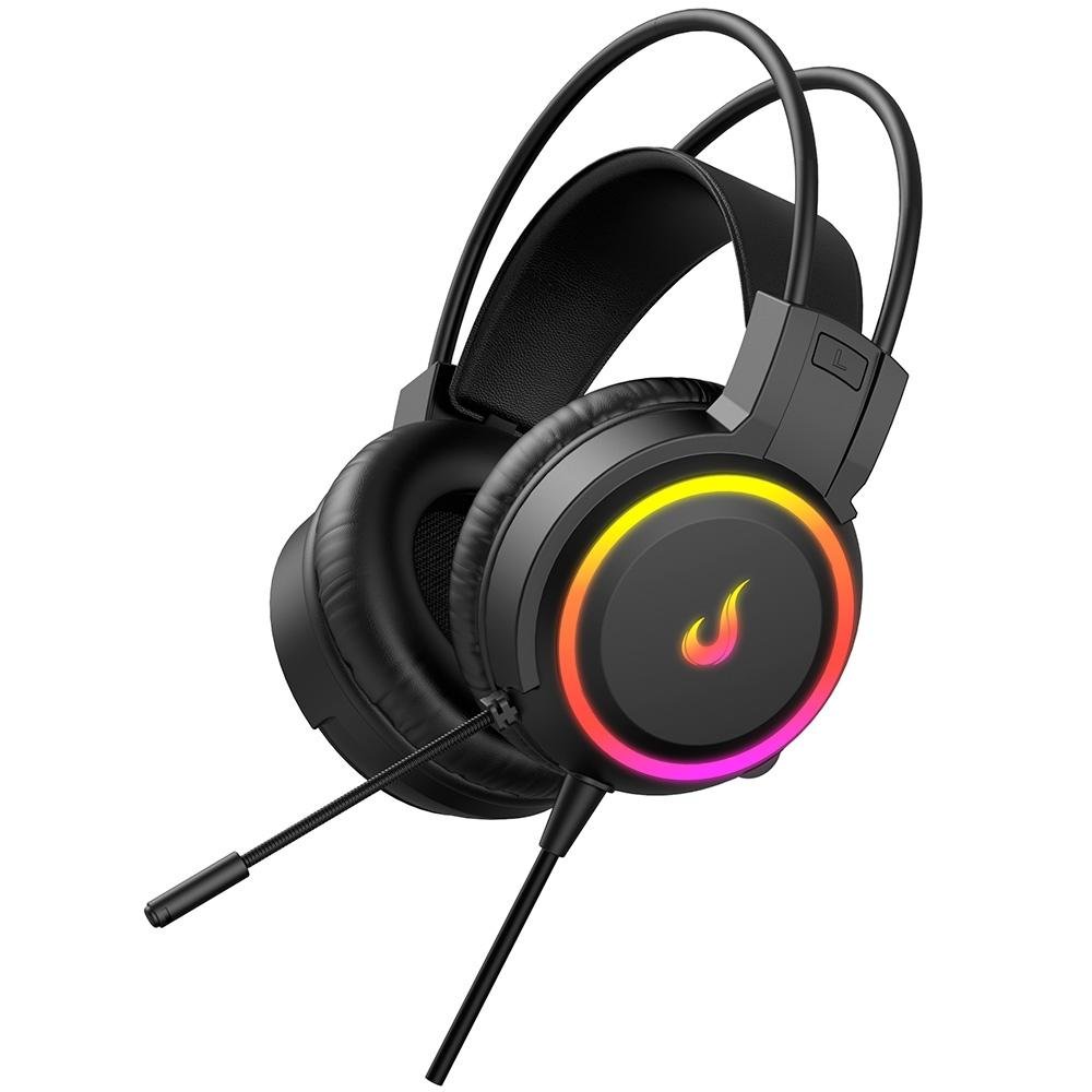 Headset Gamer Rise Mode Z2 LED RGB Rainbow, Driver 50mm, P2, USB, Preto - RM-HS-Z2-B - view 5
