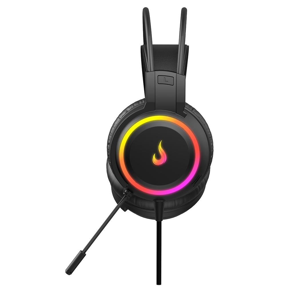 Headset Gamer Rise Mode Z2 LED RGB Rainbow, Driver 50mm, P2, USB, Preto - RM-HS-Z2-B - view 3