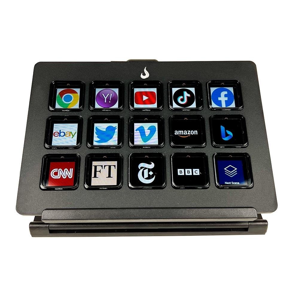 Mesa Controladora de Stream Rise Mode Vision 02 Alumínio, 15 Teclas LCD, Premium, Preto - RM-MC-02-B Mesa Controladora de Stream Rise Mode Vision 02 Alumínio, 15 Teclas LCD, Premium, Preto - RM-MC-02-B