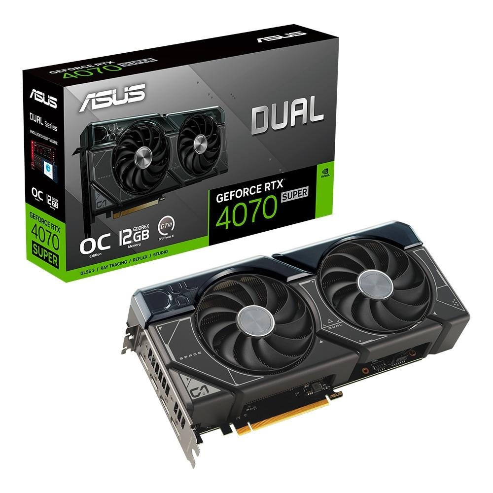 Placa de Vídeo RTX4070S ASUS DUAL O12G | KaBuM!