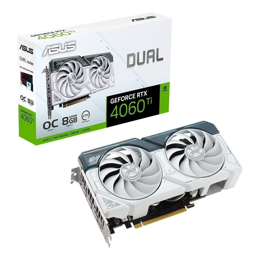 ASUS DUAL RTX 4060 Ti OC 8GB ホワイト 美品 Placa de Vídeo RTX 4060 TI DUAL O8G | KaBuM!