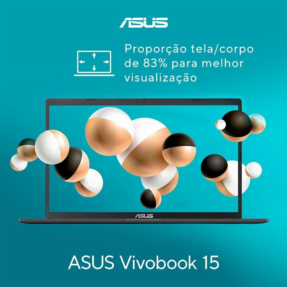 Notebook ASUS Vivobook 15, Intel Pentium Gold 7505, 4GB RAM, SSD 128GB, 15.6" FHD, W11 Home, Prata Metálico - X1500EA-EJ4239WS