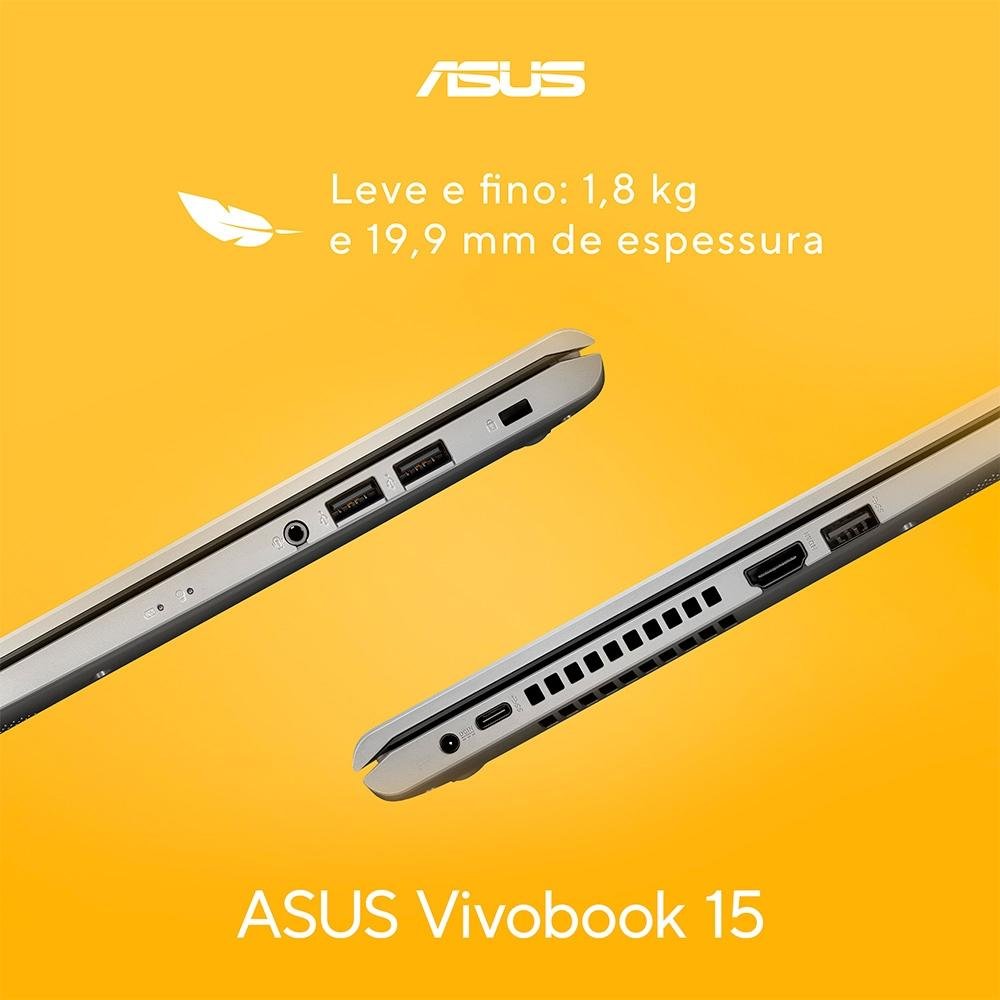 Notebook ASUS Vivobook 15, Intel Pentium Gold 7505, 4GB RAM, SSD 128GB, 15.6" FHD, W11 Home, Prata Metálico - X1500EA-EJ4239WS