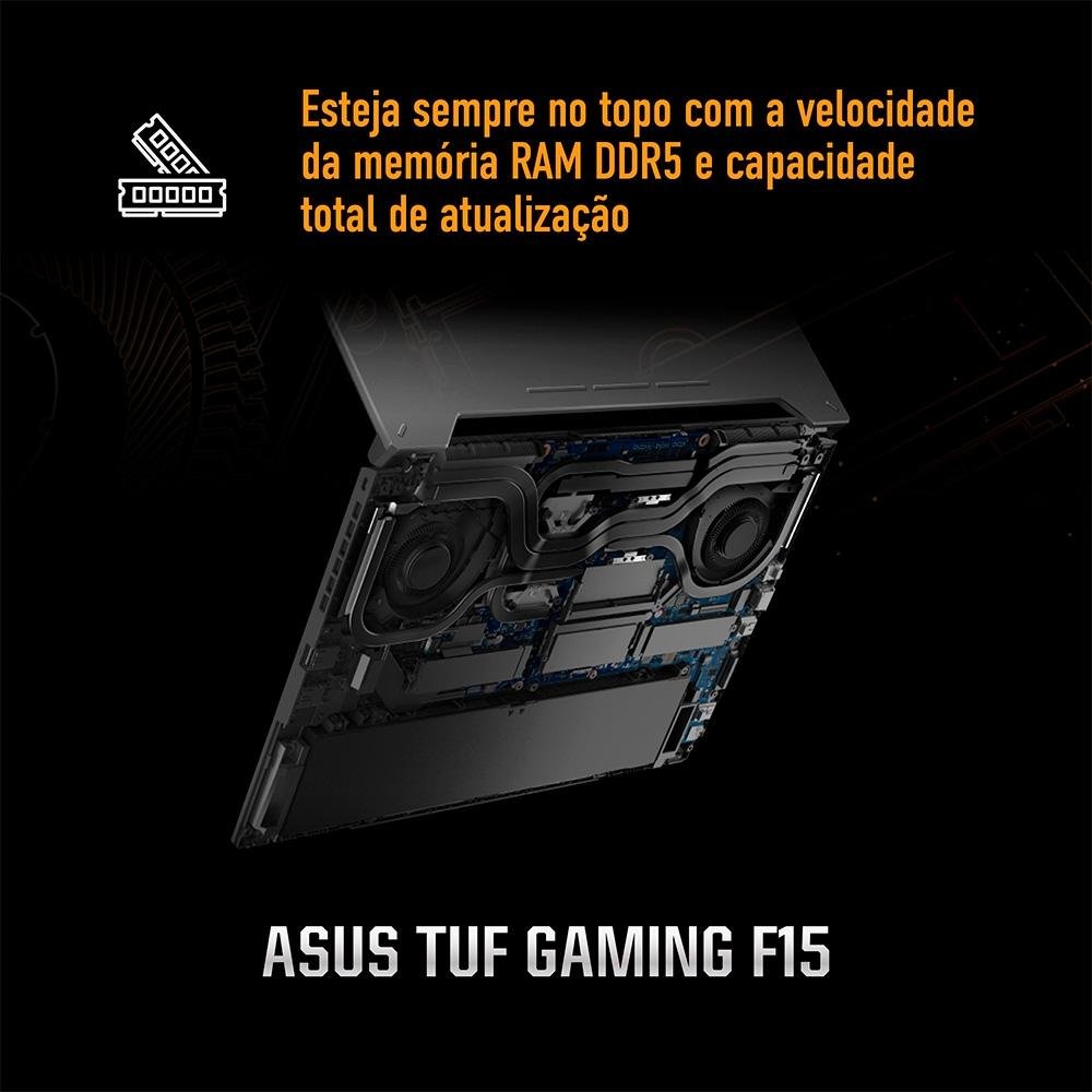 "Notebook Gamer ASUS Tuf Gaming F15 Fx507vu, Intel Core I7, GeForce Rtx 4050, 8GB RAM, Ssd 512gb, 15,6"" Fhd, 144hz, Keepos - Fx507vu-Lp151" - view 6