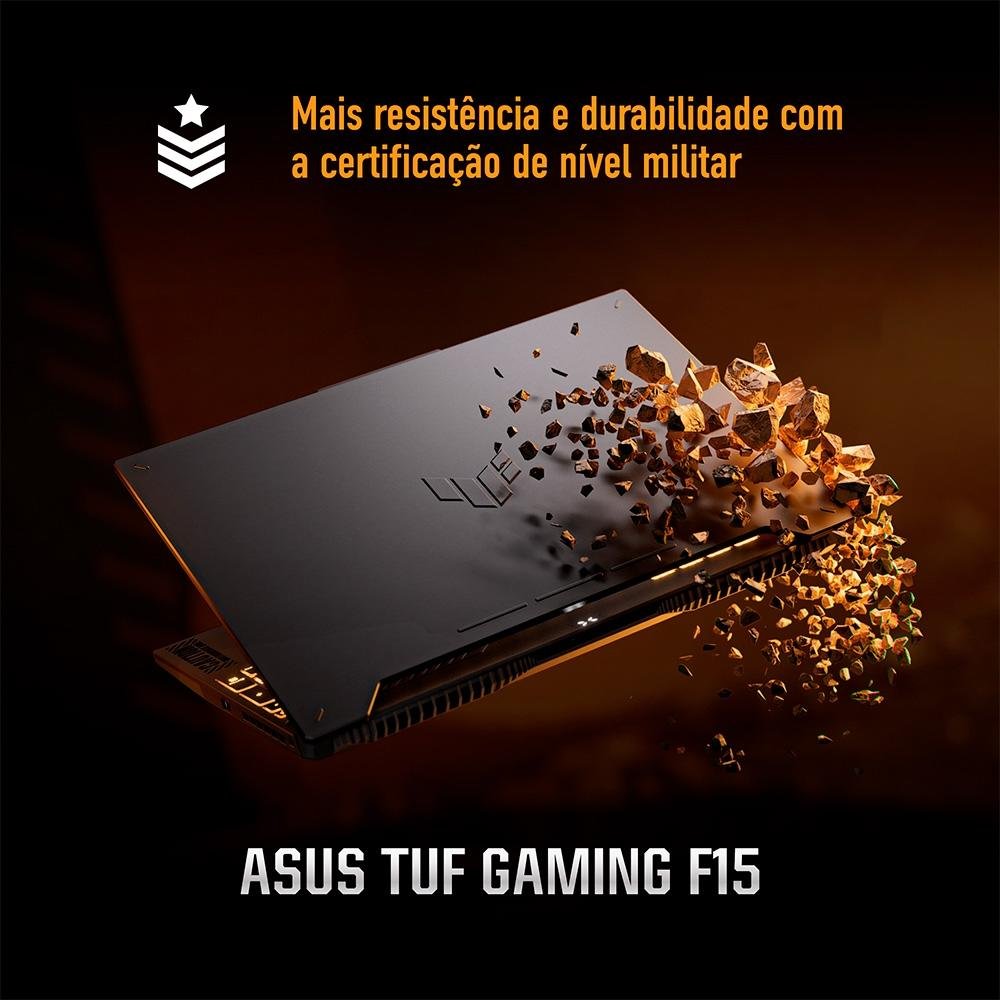 "Notebook Gamer ASUS Tuf Gaming F15 Fx507vu, Intel Core I7, GeForce Rtx 4050, 8GB RAM, Ssd 512gb, 15,6"" Fhd, 144hz, Keepos - Fx507vu-Lp151" - view 7