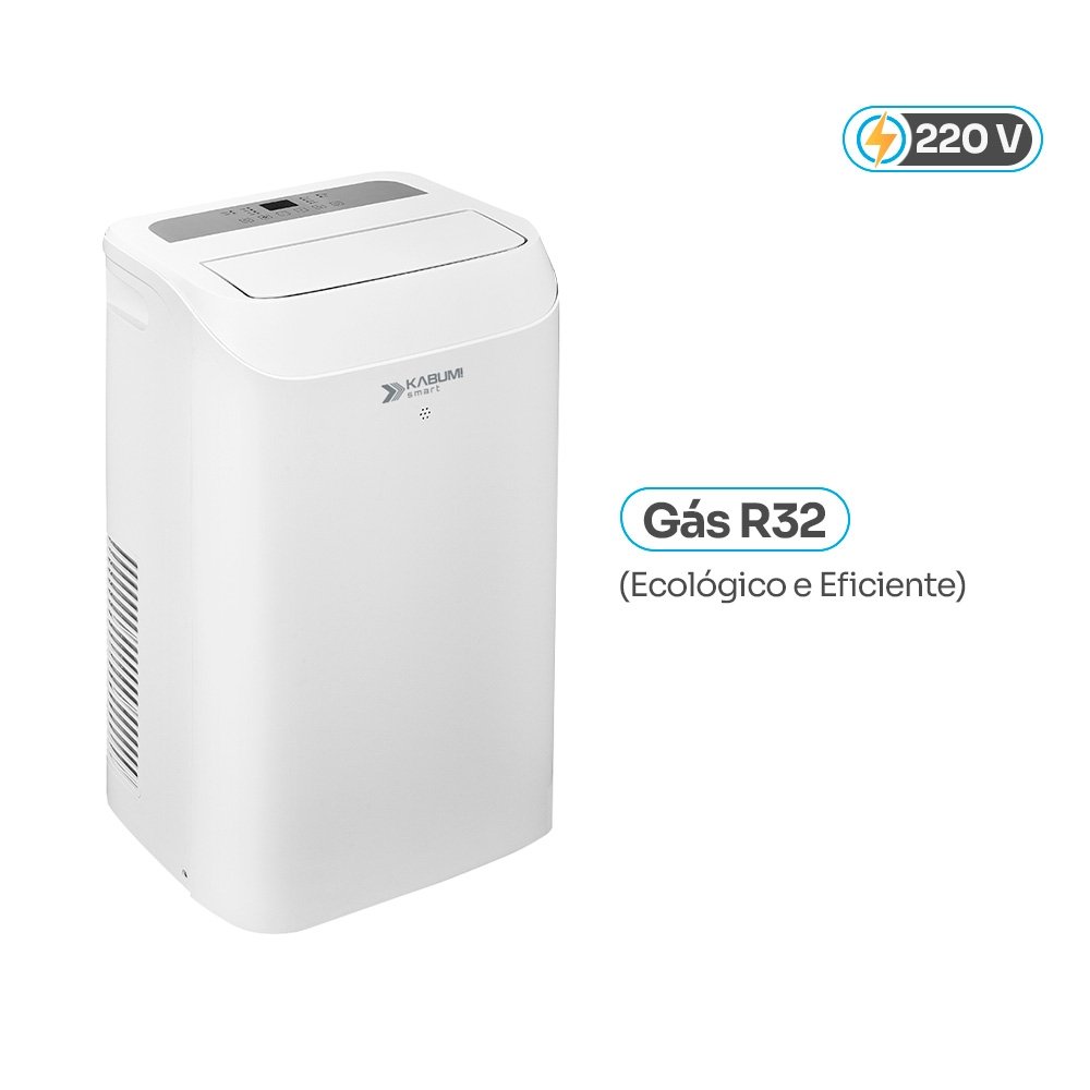 Ar Condicionado Portátil KABUM! smart 700, 12000 BTUs, Quente e Frio, Controle via App, Alexa/Google Assistente, 220V, Branco - KSAC700BR220 Ar Condicionado Portátil KABUM! smart 700, 12000 BTUs, Quente e Frio, Controle via App, Alexa/Google Assistente, 220V, Branco - KSAC700BR220