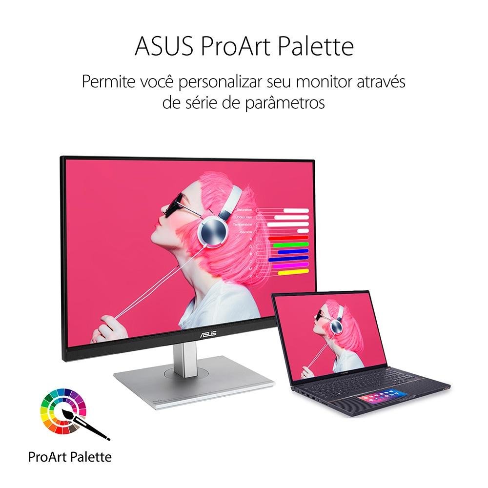 Monitor Profissional ASUS ProArt 24", Full HD, IPS, Altura Ajustável, USB-C, Som Integrado - PA247CV